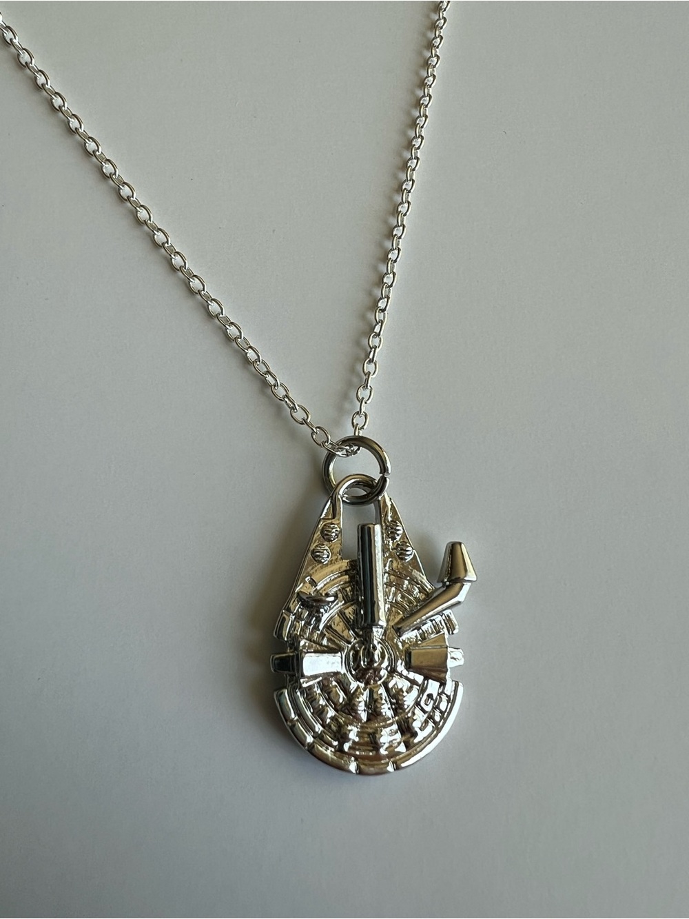 Silver Millennium Falcon Pendant Necklace - Women’s Silver - Star Wars Disney